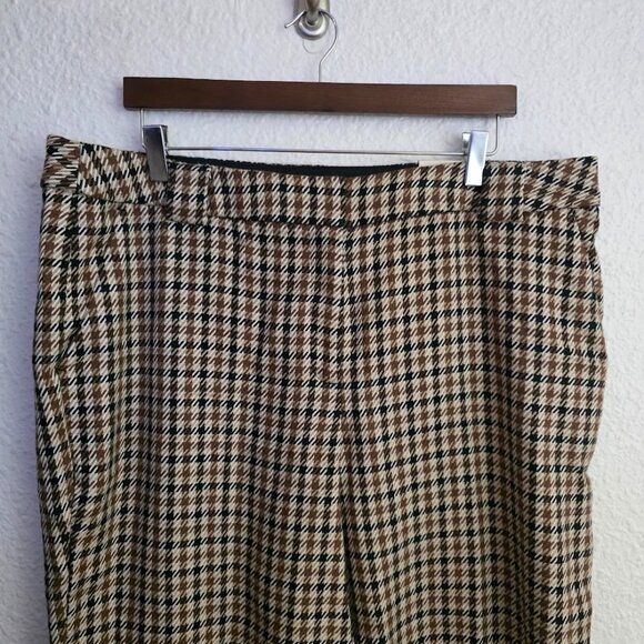 Lane Bryant Modern Straight Ankle Pants in Brown Plaid Women's Size 18 NWT - Picture 3 of 7